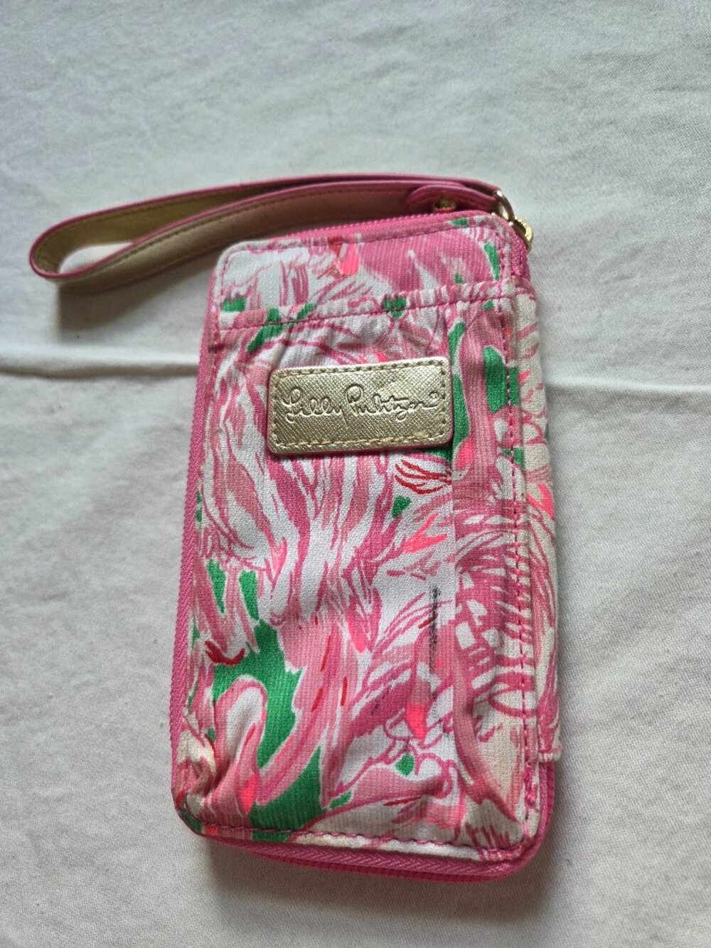 Lily Pulitzer flamingo zip around wallet